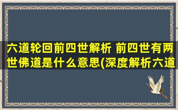 六道轮回前四世解析 前四世有两世佛道是什么意思(深度解析六道轮回前四世：前两世佛道，探究轮回因果循环机制！)